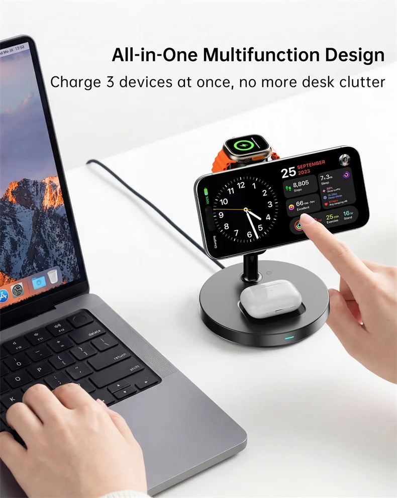 Wireless Charging Stand with Magnetic Fast Charge Feature
