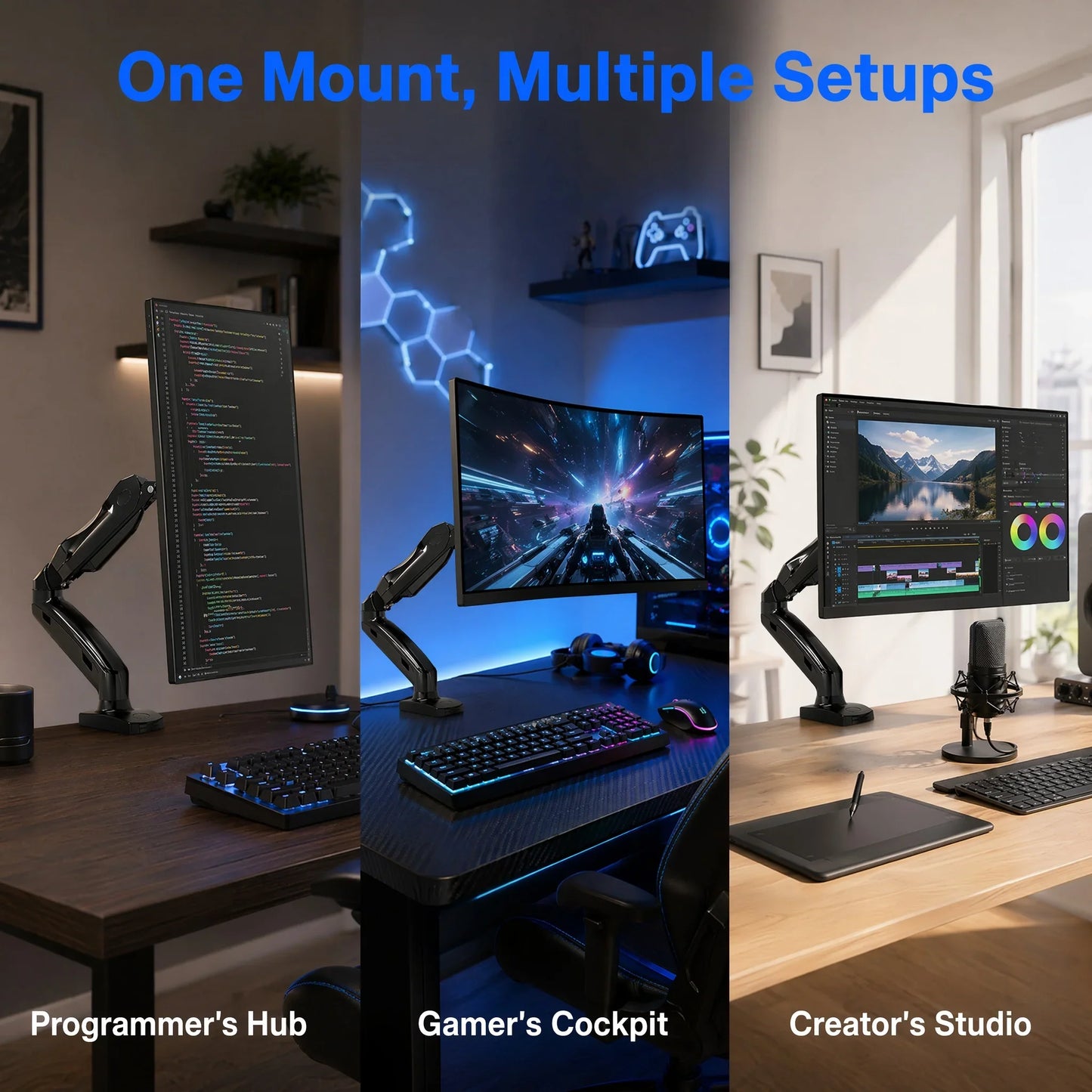 Flexible Computer Screen Mounting Arm