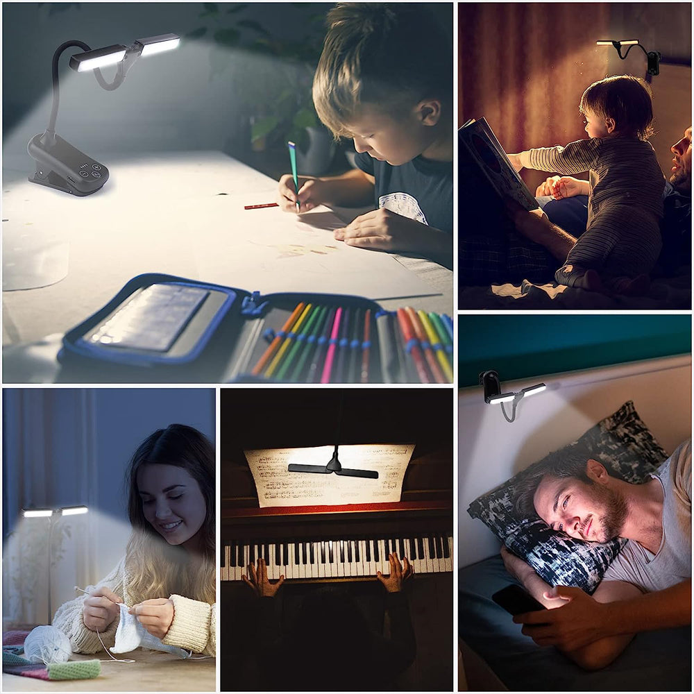 Book Light with 14 LEDs and Clip-On Design