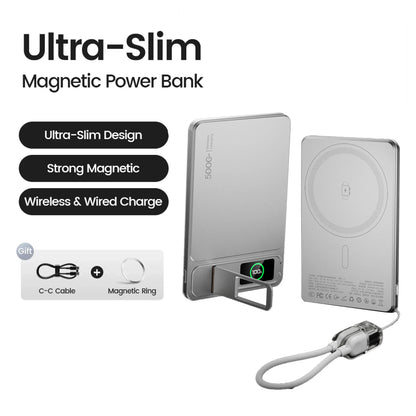 Portable Slim Power Bank with Magnetic Charging Feature
