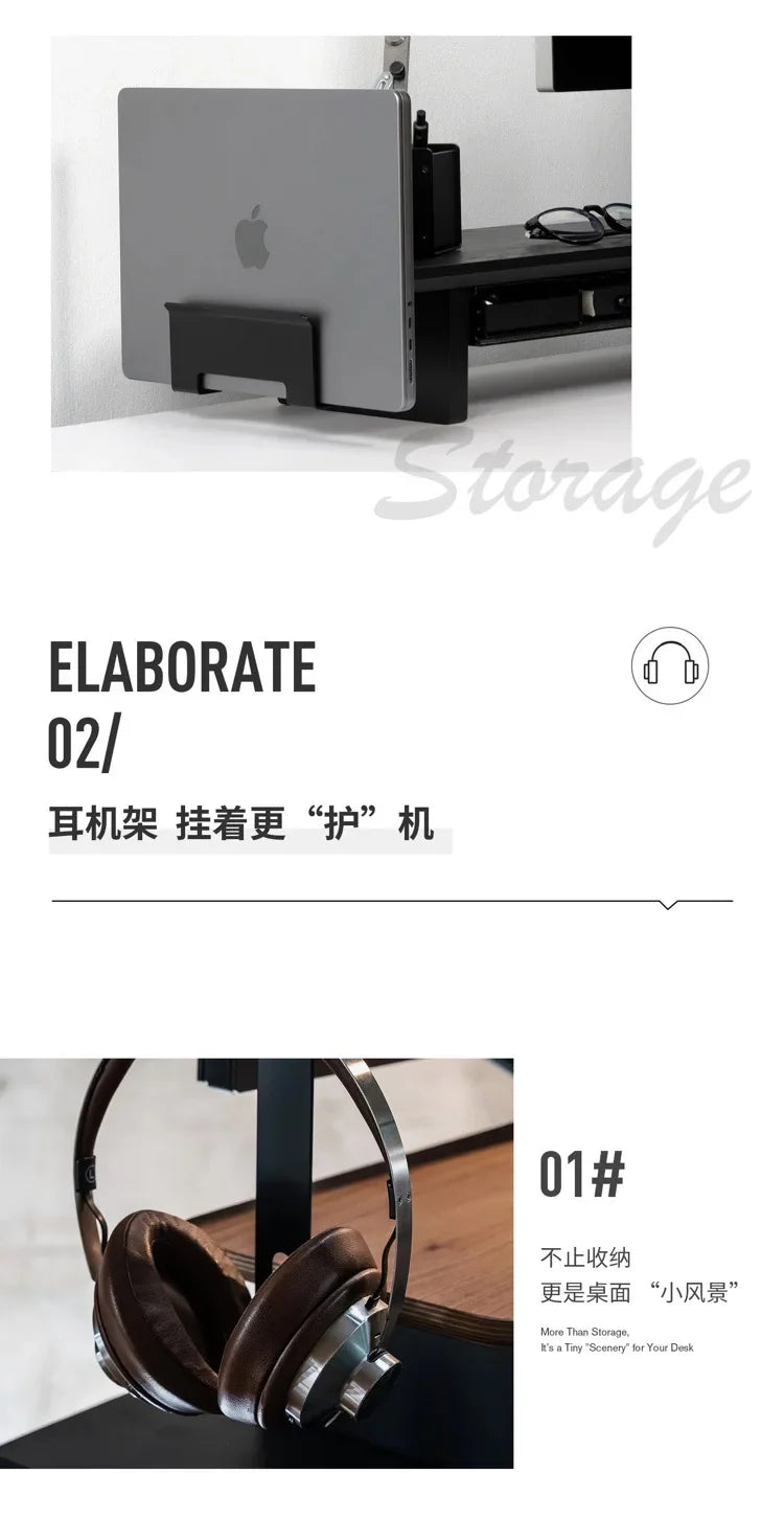 Desk Riser with Integrated Cable Organization System