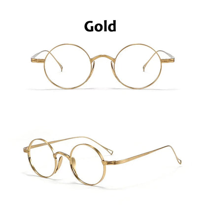 Round Retro Glasses with Titanium Frame
