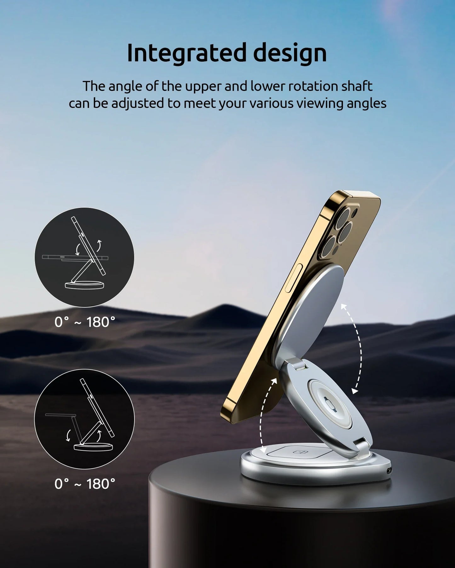 Magnetic Charging Stand with 3-in-1 Rotating Features