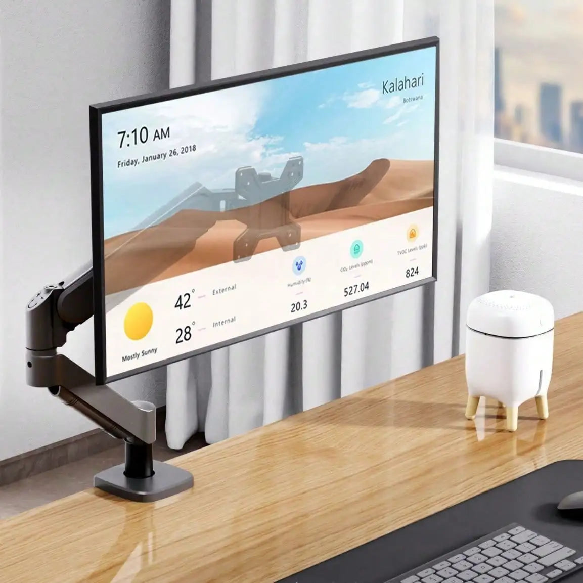 Dual Monitor Stand with Gas Spring Mechanism