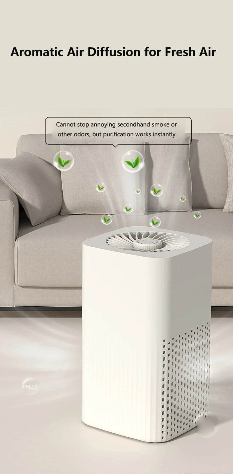 Compact HEPA Air Cleaner for Desktop Use