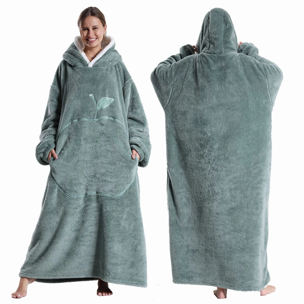 Extended Length Wearable Throw Blanket