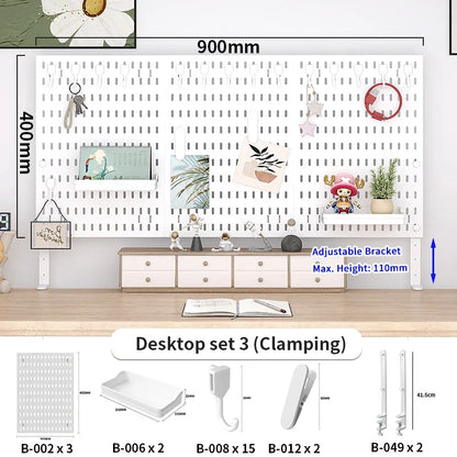 Desktop Organizer with Pegboard Design - Simple Setup, No Drilling Required
