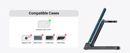 3-in-1 Wireless Charging Dock – Foldable Design for Devices