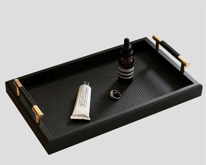 Organizational Woven Tray – Chic Design with Volcano Motif