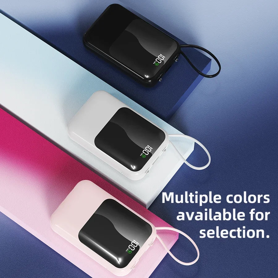 Power Bank with Integrated Cable – High Capacity Portable Charger