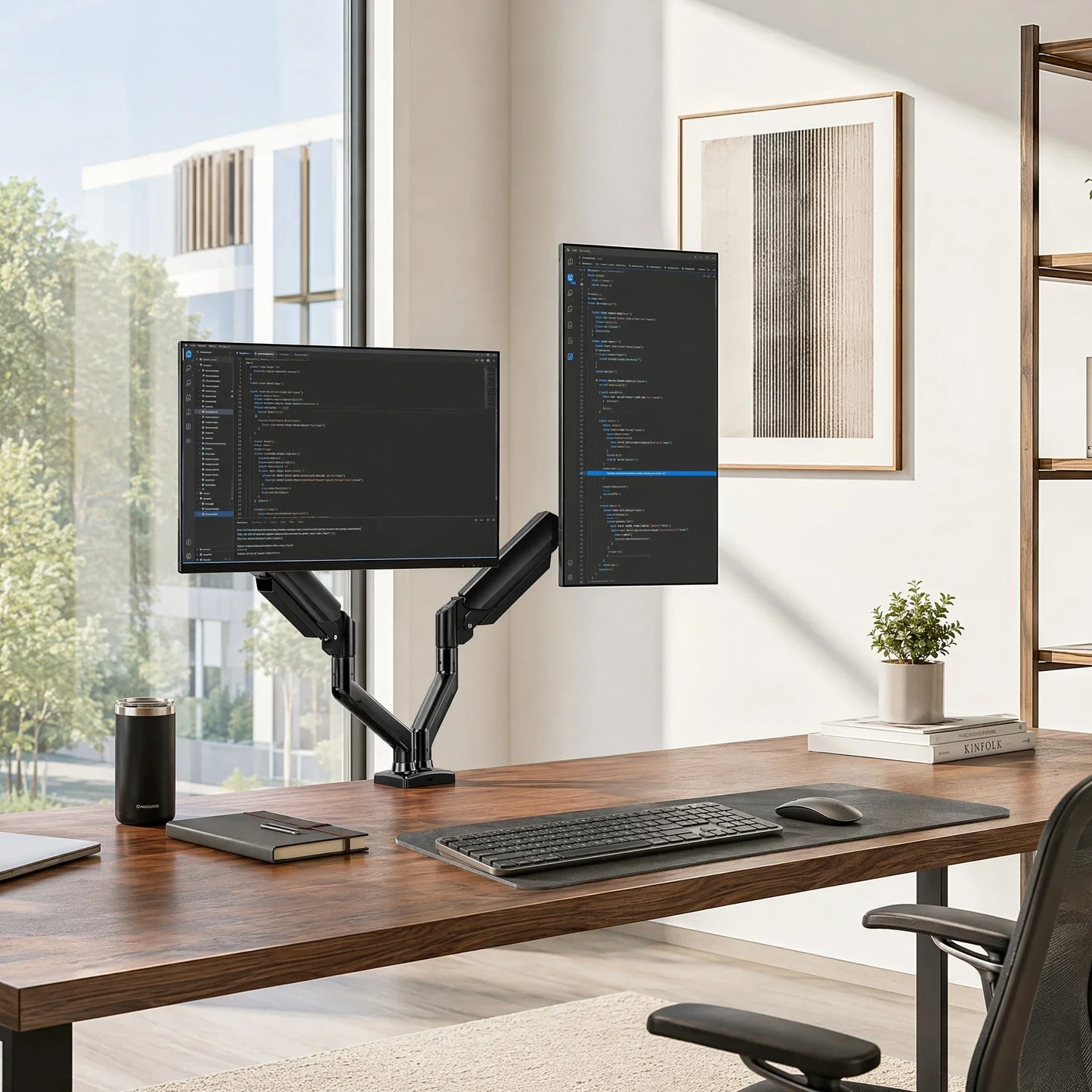 33-Inch Dual Monitor Stand with Adjustable Arms