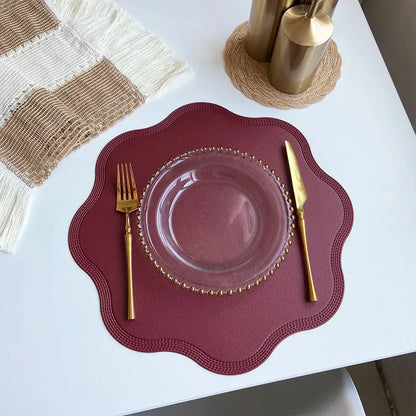 Chic Round Table Mats with Artistic Floral Design – Luxe Collection