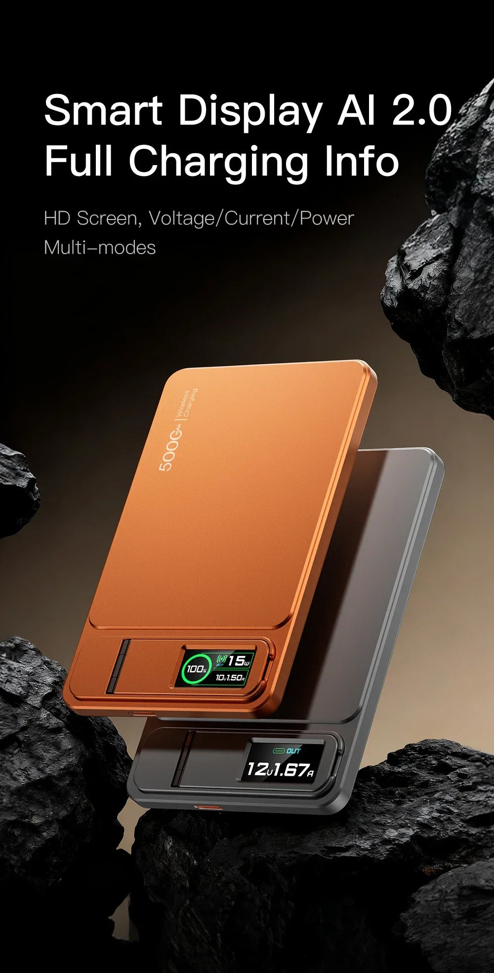 Portable Slim Power Bank with Magnetic Charging Feature
