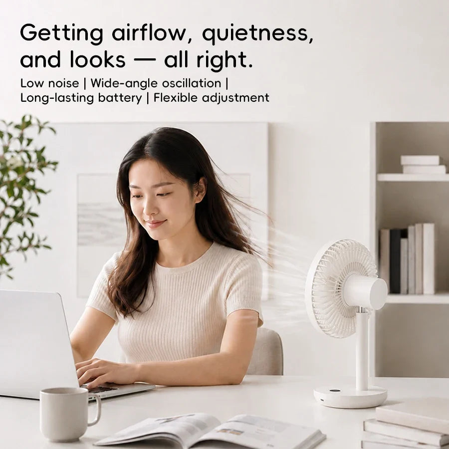 Smart Oscillating Desk Fan for Improved Airflow