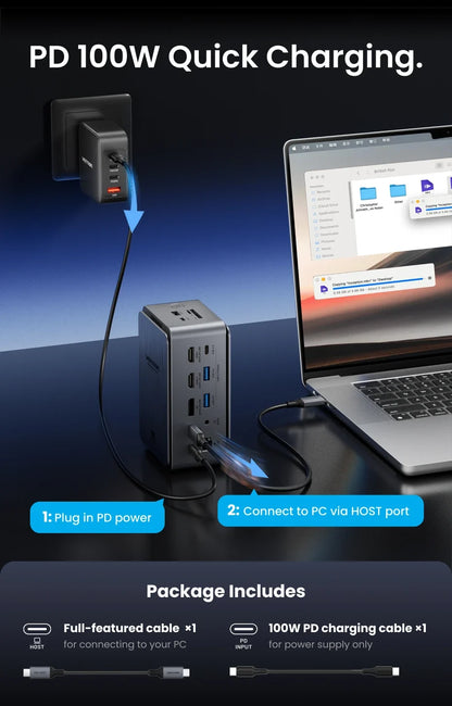 Multiport Docking Station with 13 Functions