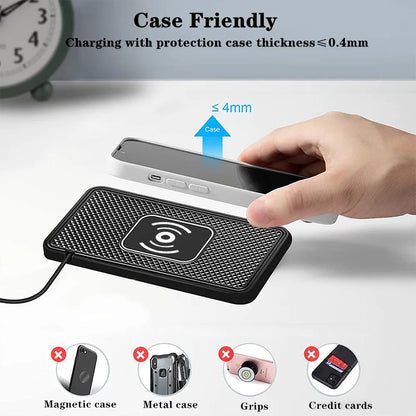 Fast Charging Pad for Cars with Anti-Slip Design