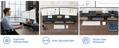 Riser for Dual Monitors - Adjustable Stand