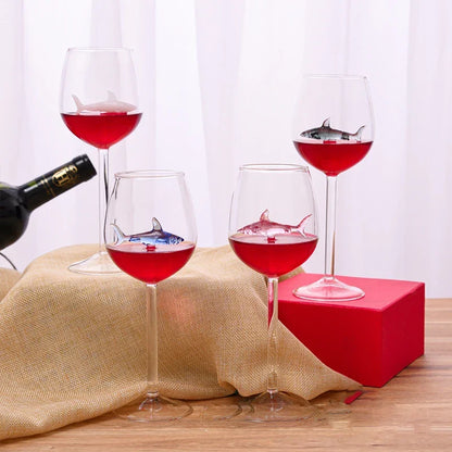 Whimsical Shark-Inspired Wine Glasses for All Celebrations