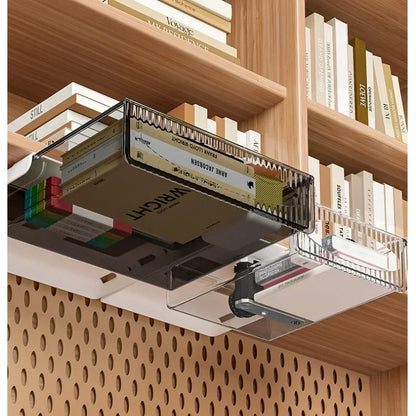 Retractable Under-Shelf Organizer for Hidden Storage