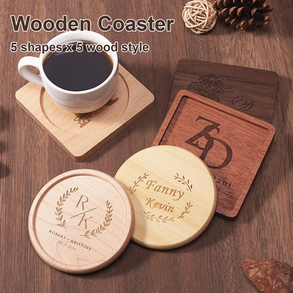Solid Wood Round Drink Coaster