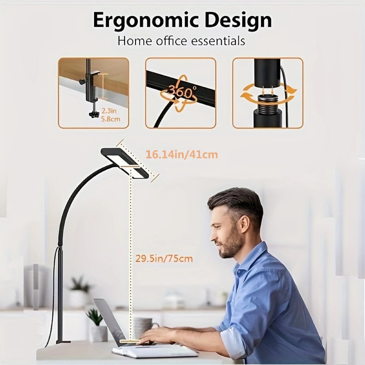 Sturdy Desk Lamp with 88 LEDs and Clamp Attachment