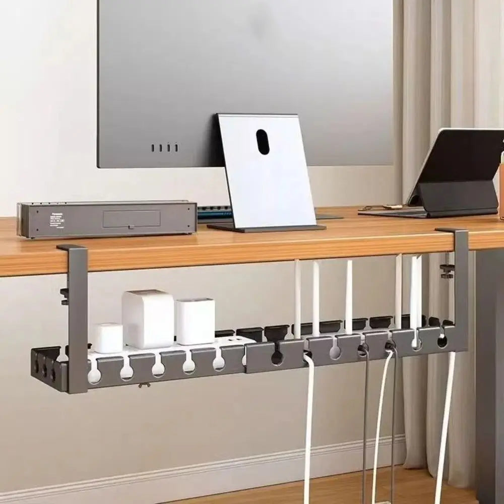 Adjustable Cable Organizer Tray for Under-Desk Use
