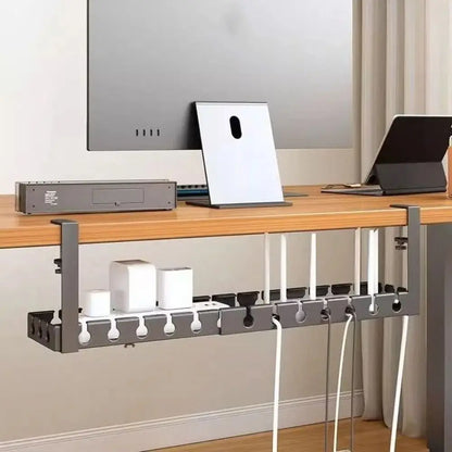 Adjustable Cable Organizer Tray for Under-Desk Use