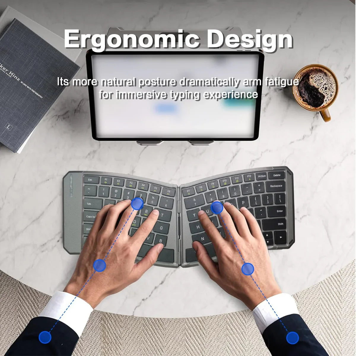 Bluetooth Keyboard - Foldable and Ergonomic Design
