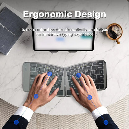 Bluetooth Keyboard - Foldable and Ergonomic Design