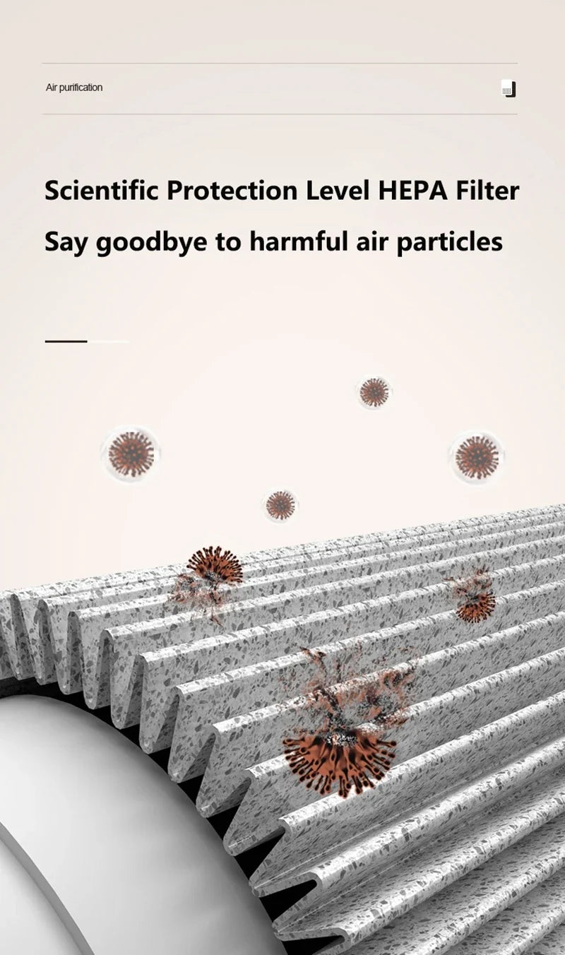Compact HEPA Air Cleaner for Desktop Use