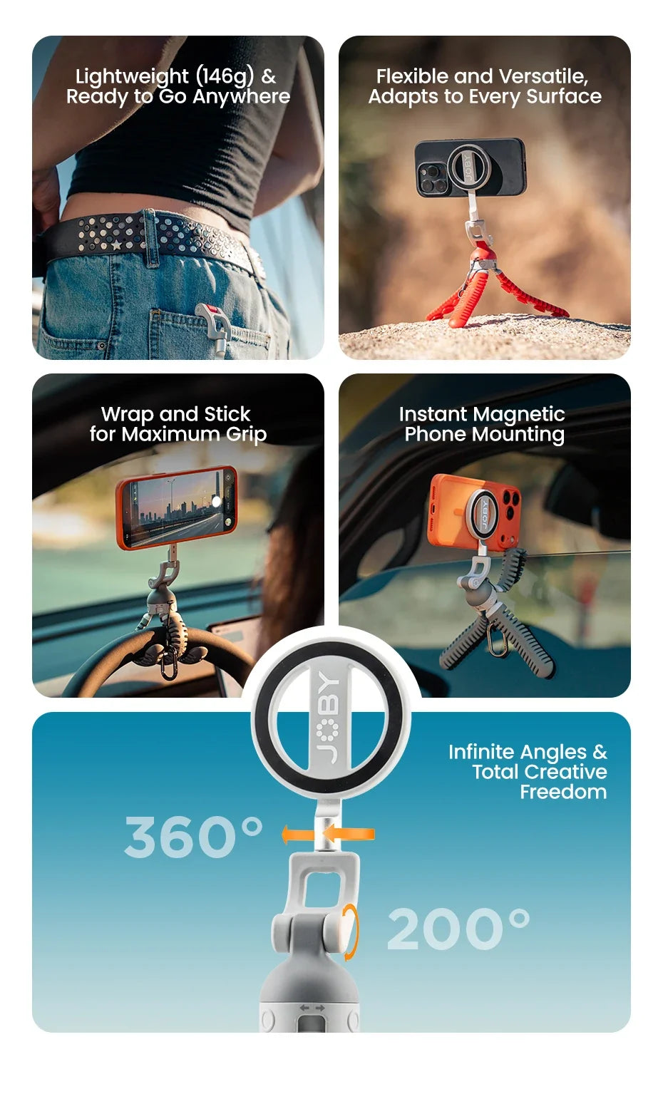 Tripod with Magnetic Suction Feature