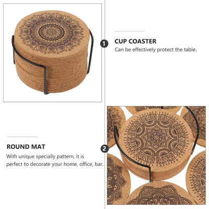 Cork Coaster Set for Absorbing Moisture