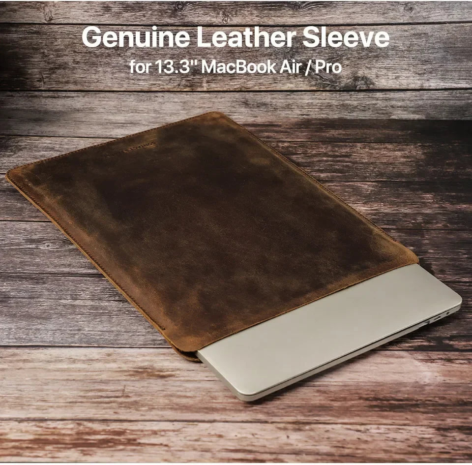 Authentic Leather Laptop Messenger Bag - Handcrafted Cowhide