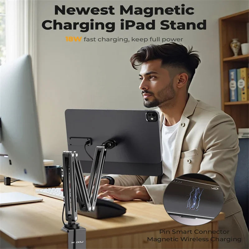 Magnetic Charging Stand and Desk Mount for iPad