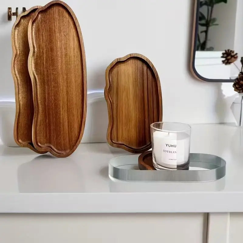 Wooden Tray for Bathroom Sink in Acacia Finish