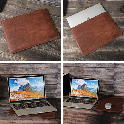 Authentic Leather Laptop Messenger Bag - Handcrafted Cowhide
