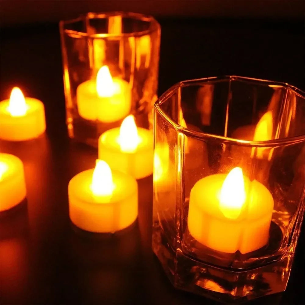 Unscented LED Tea Light Candles Without Flame