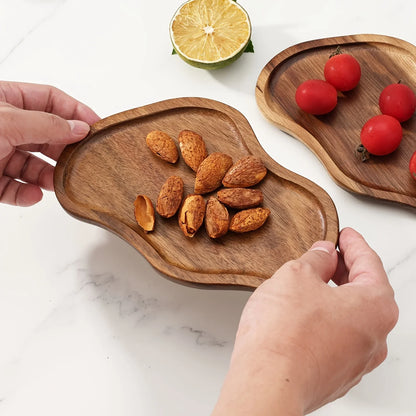 Wooden Serving and Organization Tray with Rustic Design