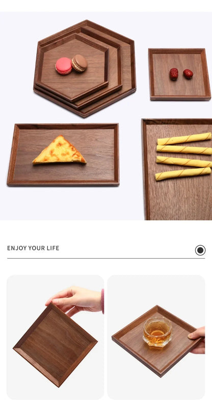 Hexagonal Fruit Dish in Black Walnut Finish