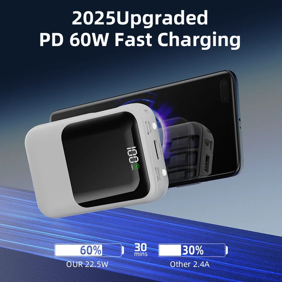 Power Bank with Integrated Cable – High Capacity Portable Charger