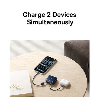 Compact Portable Charger with Integrated Cable