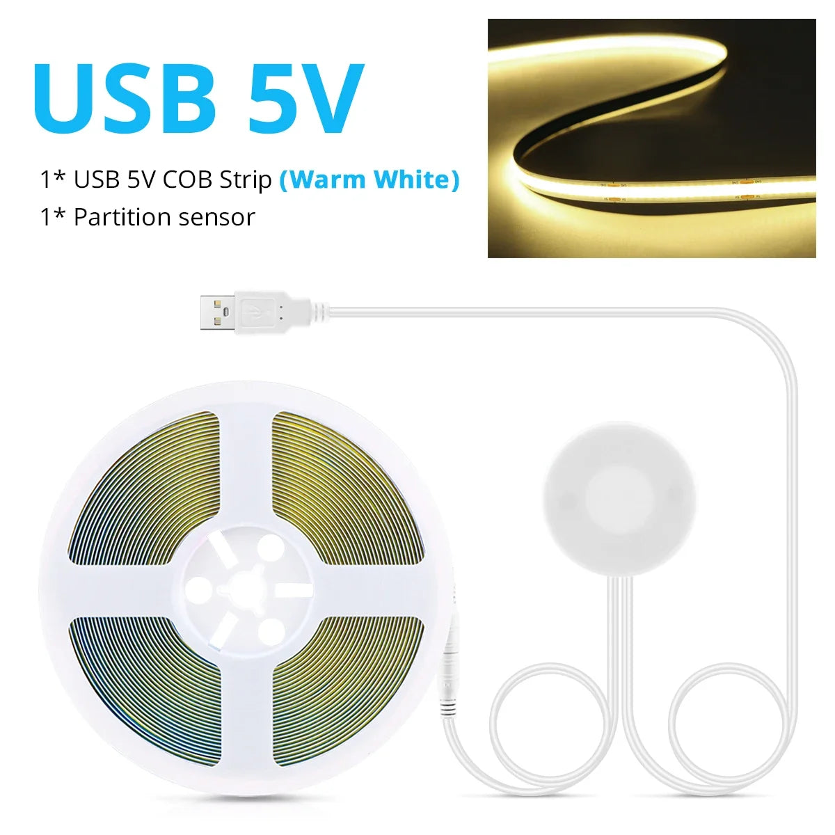 Desk Strip Light with COB LED and USB Connection