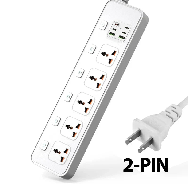 Travel Power Adapter with Multiple Outlets for Global Use