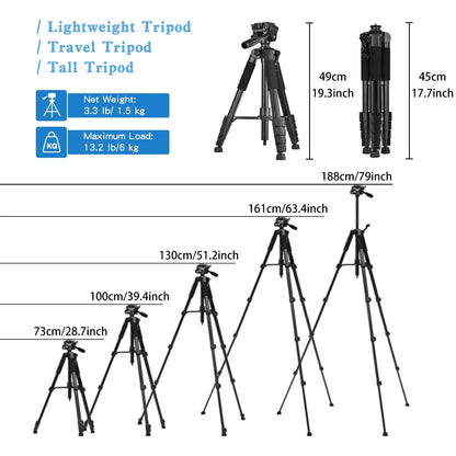 Aluminum Tripod for Cameras – 79 Inches Tall