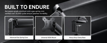 Gas Spring Monitor Arm for Adjustable Screen Positioning