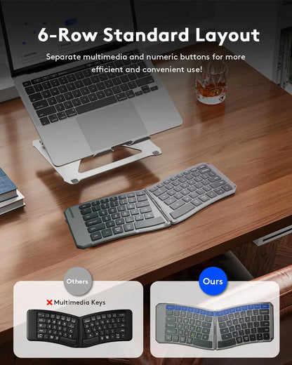 Bluetooth Keyboard - Foldable and Ergonomic Design