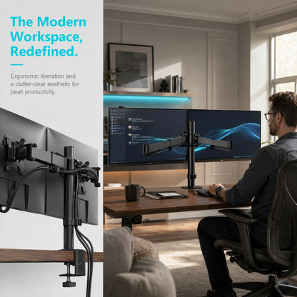 Heavy-Duty Dual Monitor Stand for Two Screens