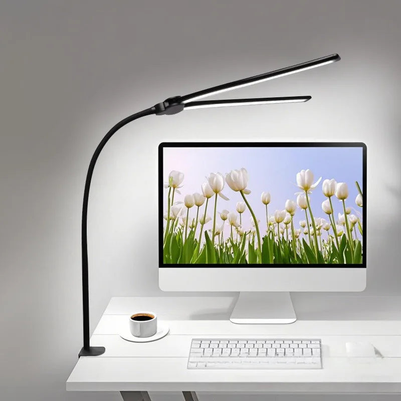 Architectural Desk Lamp with Dual Heads