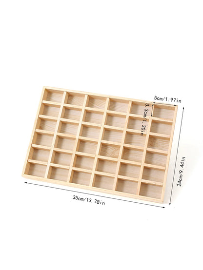 Display Wooden Jewelry Organizer with Tiered Design