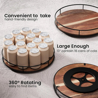 Wooden Turntable Lazy Susan Made from Acacia